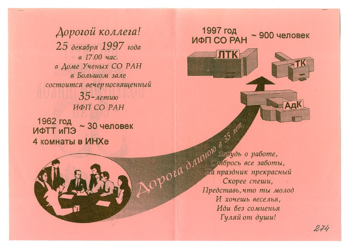 Приглашение на празднование 35-летия ИФП СО РАН